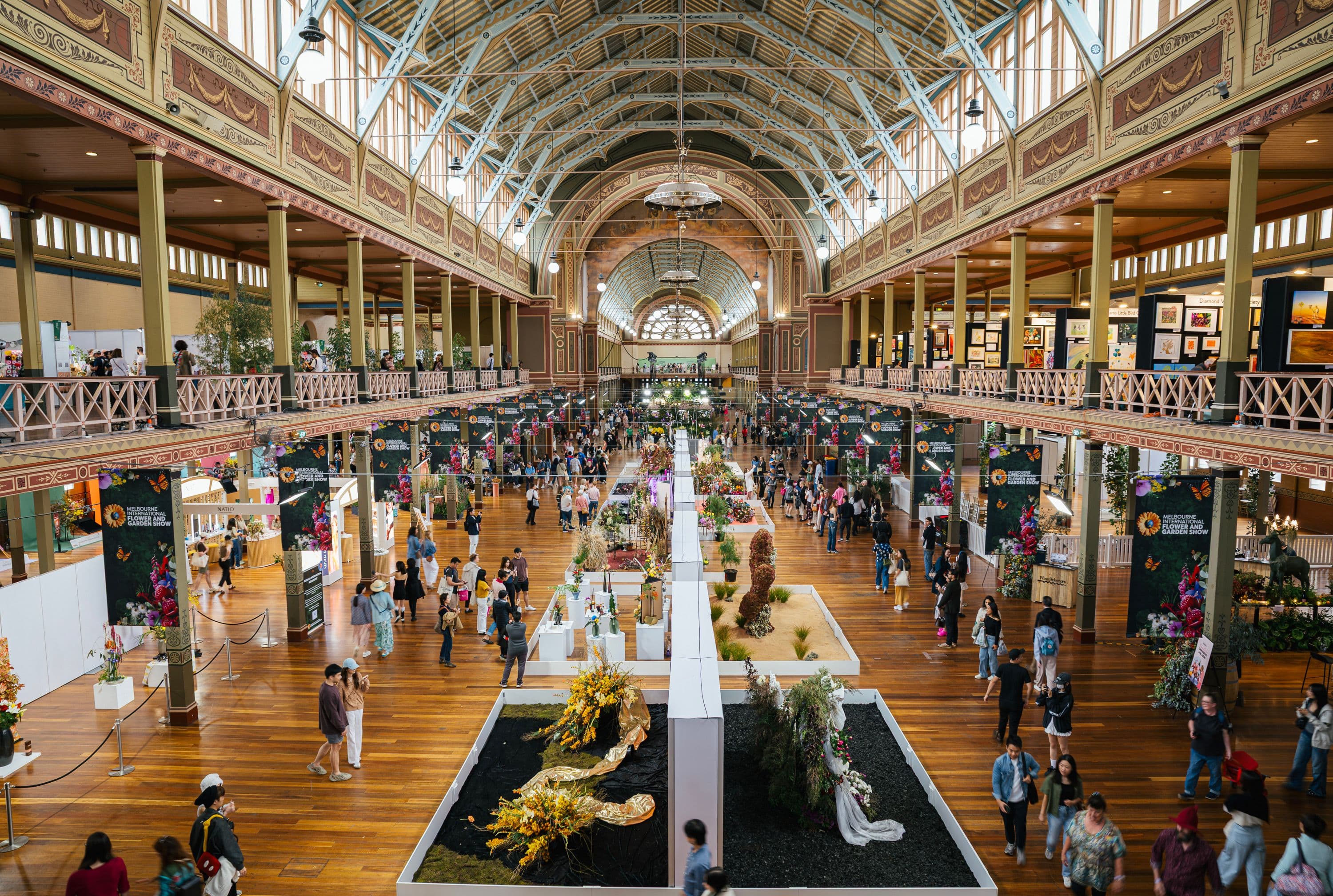 Overhead view of Melbourne Flower and Garden Show.
