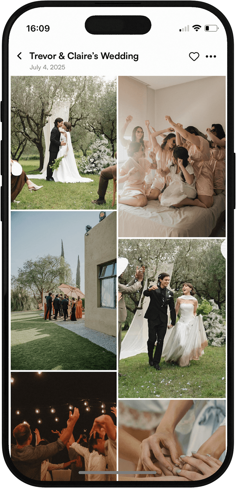 Your Wedding Atlas wedding photo sharing workspace interface